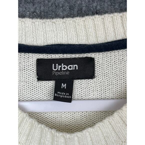 Urban Pipeline Sweater Women's Medium Cream Multi Color Strips Long Sleeve - Picture 4 of 15